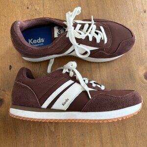 Keds Rena Nylon/Suede Lace Up, Brown/Cream, Size 8.5